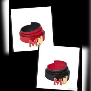 Mcm reversible red claus enamel 1.2” belt